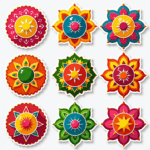 Mandalas & Rangoli - Sticker Sheet v6